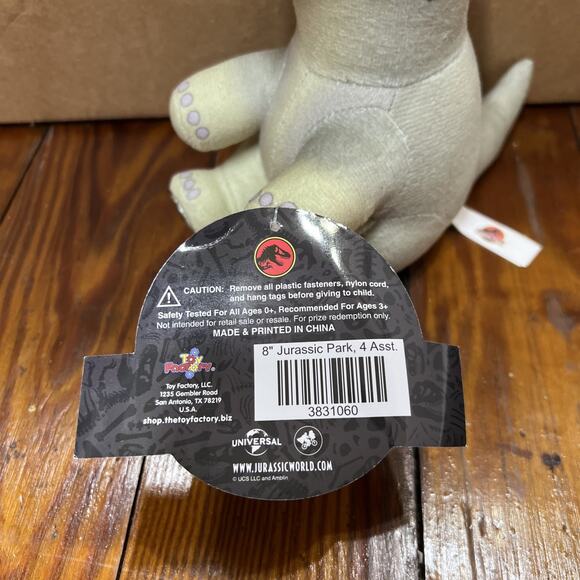 NWT JURASSIC PARK 8” Dinosaur Brachiosaurus Plush Toy Factory Plushie Stuffed - Picture 6 of 10